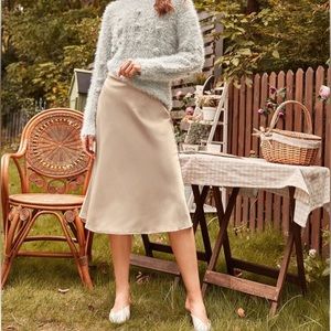 Satin Midi Skirt